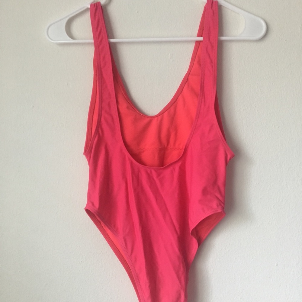 High-leg red one-piece bikini